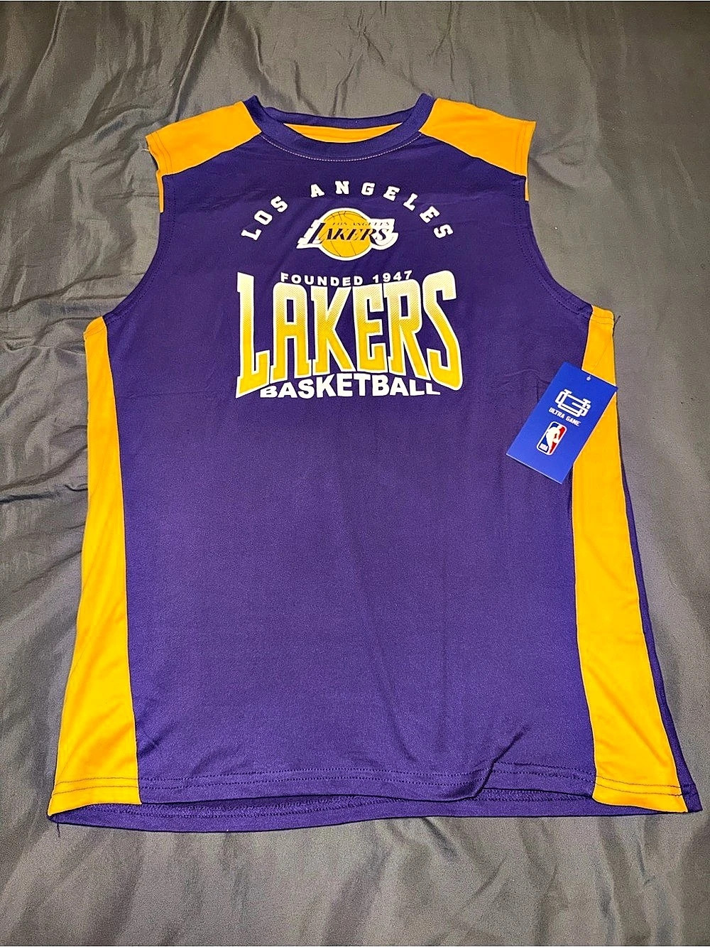 NBA Los Angeles Lakers Basketball jersey Basketball Jersey in Purple & Yellow